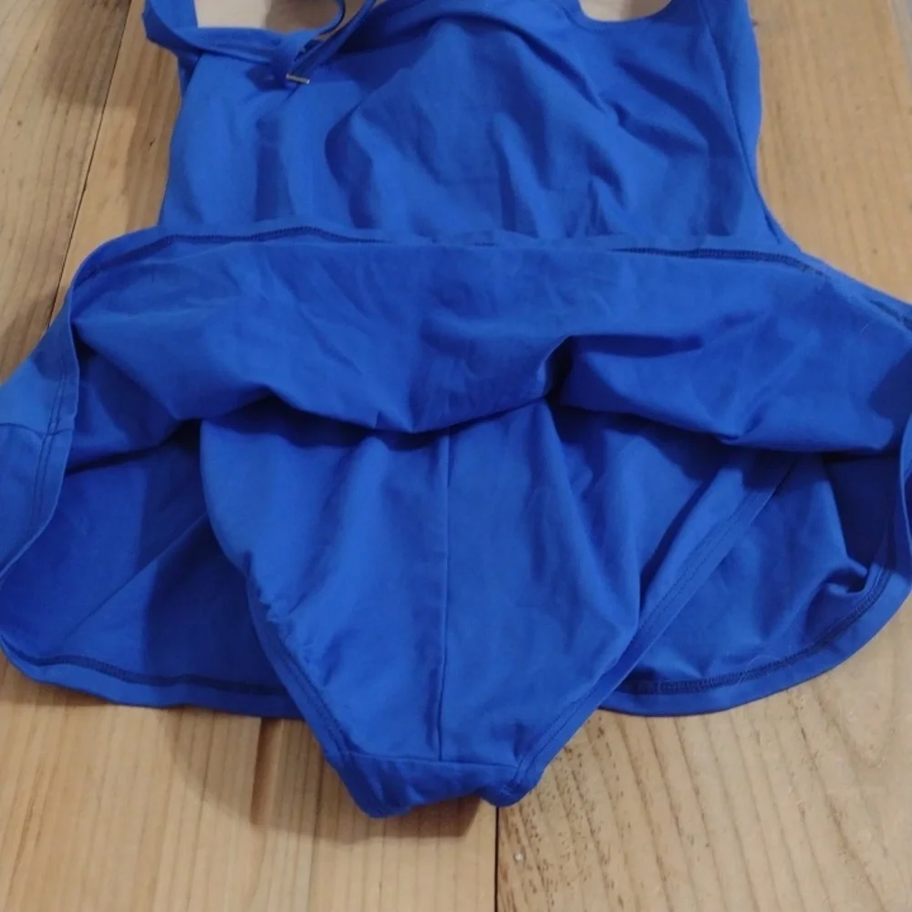 La Blanca Island Goddess Royal Blue Swim Dress Size 14